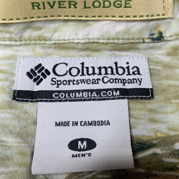 Columbia Shirt Mens M Multicolor Fish Pattern Button Down Short Sleeve Outdoor - Picture 4 of 6